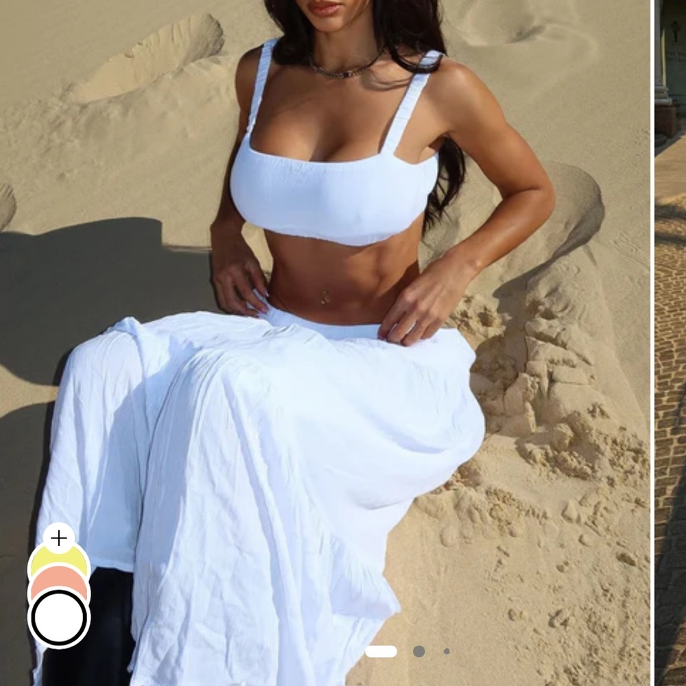 Fashion Nova Maxi Skirt Set - White